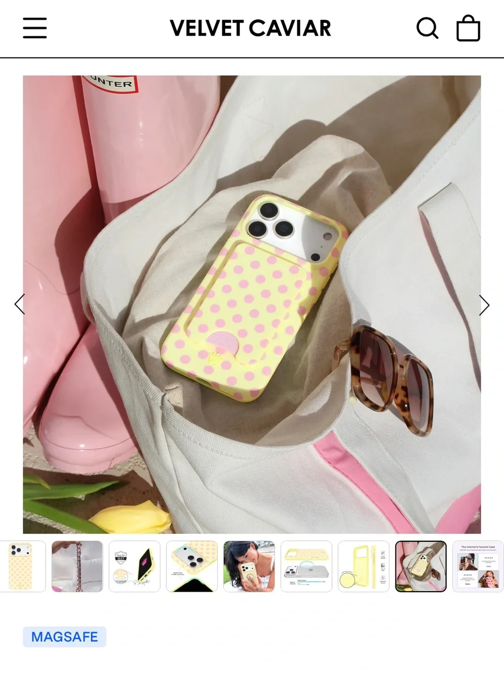 Velvet Caviar - buttercream polka dot case